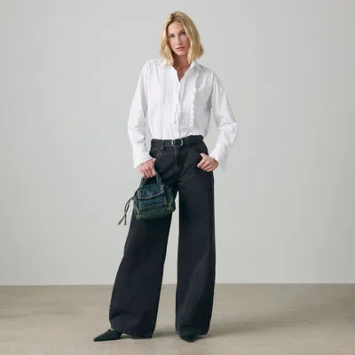 Levi's Harlie Boyfriend Tuxedo Ruffle Button Down Shirt In White