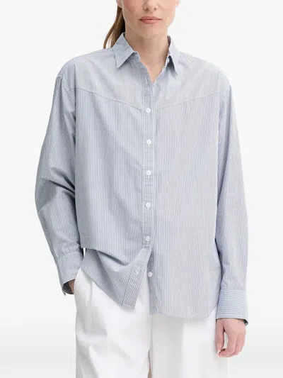 Levi's Harlie Pieced Vertical-stripe Shirt In Blue