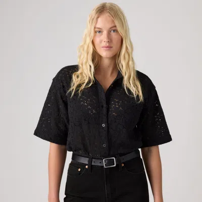Levi's Harlie Short Sleeve Lace Shirt In Black