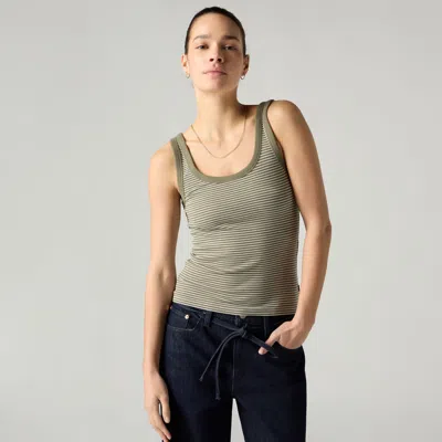 Levi's Hayes Ribbed Tank Top In Green