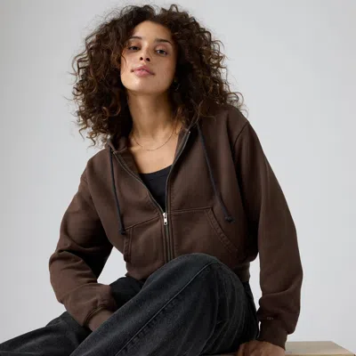Levi's Heritage Full Zip Hoodie Sweatshirt In Brown