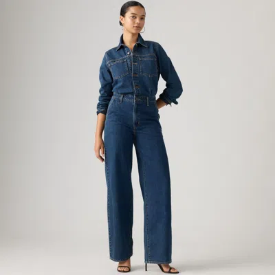 Levi's Heritage Jumpsuit In Medium Wash / Stellar Strauss