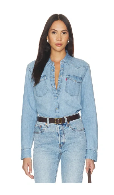 Levi's Heritage Western Denim Shirt In Sunbleach Sunset