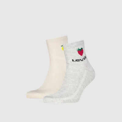 Levi's High Mid Cut Fruit Graphic Socks 2 Pack In Multi