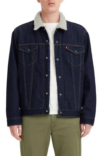 Levi's® High Pile Fleece Trucker Jacket In Juniper Rinse