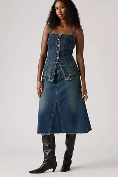 Levi's High Rise A Line Decon Skirt In Red