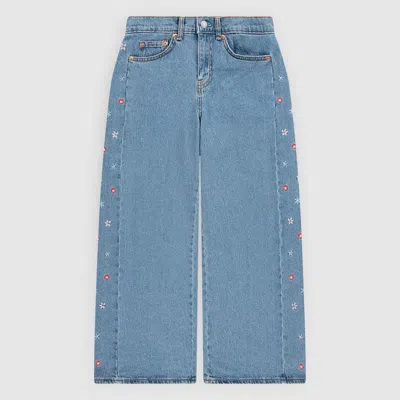 Levi's Levis High Rise Baggy W/ Embroidery Big Girls 8-20 Jeans 8 In Blue