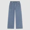 Levi's High Rise Baggy W/ Wide Twill Big Girls S-xl Jeans Xl In Blue