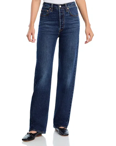 Levi's High Rise Straight Leg Jeans In Apply Now In Blue