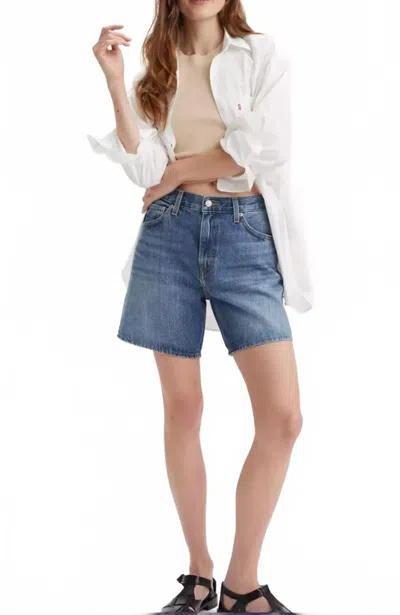 Levi's High Rise Women's Baggy Shorts In Worn Memory In Blue
