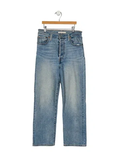 Pre-owned Levi's High-rise Straight Leg Jeans In Blue