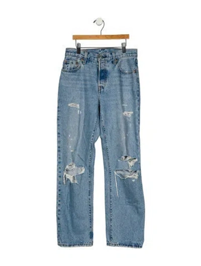 Pre-owned Levi's High-rise Straight Leg Jeans In Blue