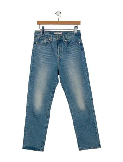 Pre-owned Levi's High-rise Straight Leg Jeans In Blue