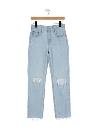 Pre-owned Levi's High-rise Straight Leg Jeans In Blue
