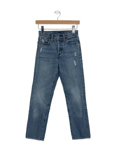 Pre-owned Levi's High-rise Straight Leg Jeans In Blue