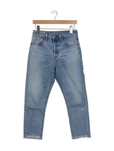 Pre-owned Levi's High-rise Straight Leg Jeans In Blue