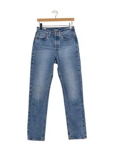 Pre-owned Levi's High-rise Straight Leg Jeans In Blue