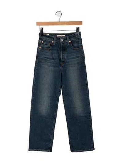 Pre-owned Levi's High-rise Straight Leg Jeans In Blue
