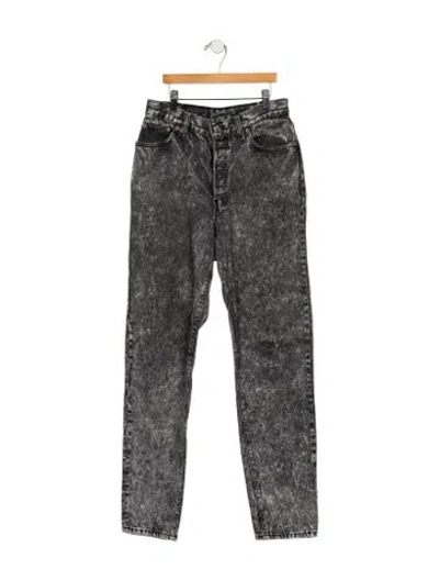 Pre-owned Levi's High-rise Straight Leg Jeans In Gray