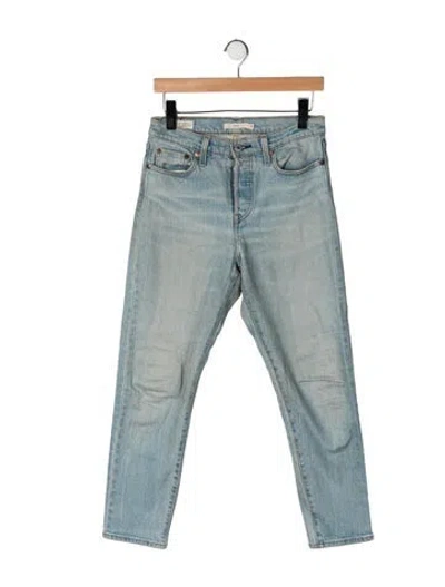 Pre-owned Levi's High-rise Straight Leg Jeans In Green