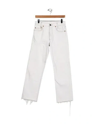 Pre-owned Levi's High-rise Straight Leg Jeans In White