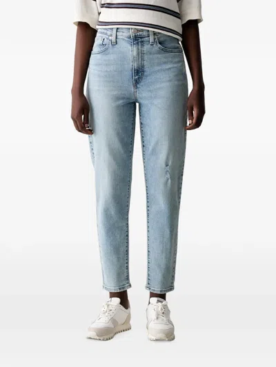 Levi's High-waisted Distressed-effect Jeans In Blue