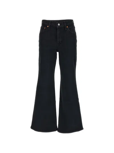 Levi's High-waisted Flared Jeans In Black