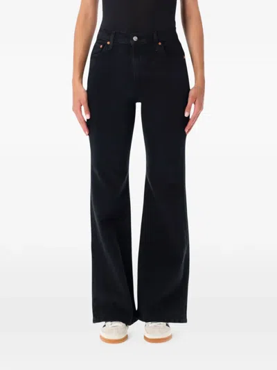 Levi's Ribcage High-rise Ankle Jeans In Black