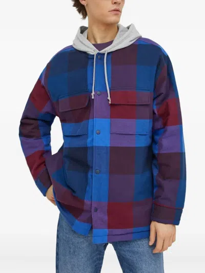 Levi's Hooded Check Jacket In Blue