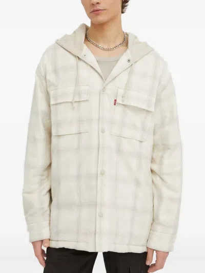 Levi's Hooded Check Jacket In Neutral