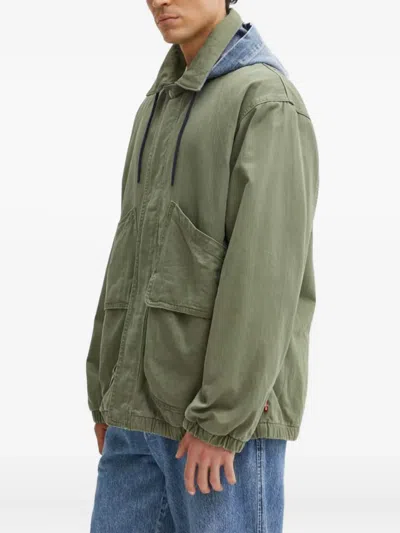 Levi's Hooded Pocket Jacket In Green