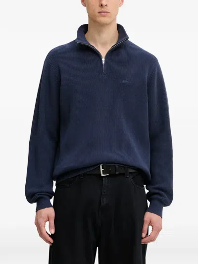 Levi's Housemark Quarter-zip Ribbed Sweater In White