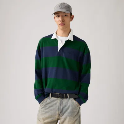 Levi's Hudson Boxy Rugby Shirt In Blue