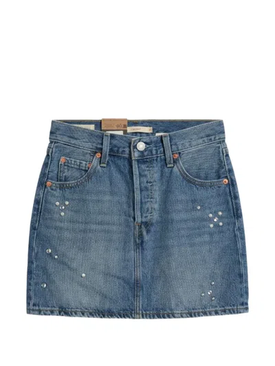 Levi's Icon Crystal-embellished Skirt In Blue