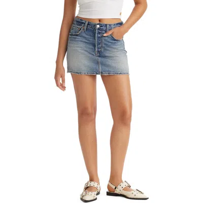 Levi's® Icon Frayed Denim Miniskirt In Right Here Right Now