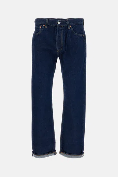 Levi's Iconic 501 Original Selvedge Jeans With Classic 5-pocket Design In Blue
