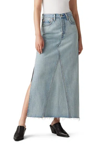 Levi's® Iconic Slit Denim Maxi Skirt In Not In The Mood Stone