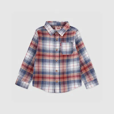 Levi's Levis Indigo Plaid Twill Shirt Little Boys 4-6x 6 In Multi