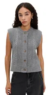 Levi's Ines Cable Sweater Vest Mid Heather Grey In Gray