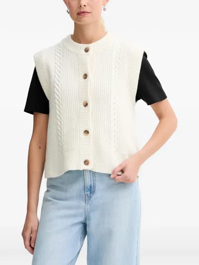 Levi's Ines Cable-knit Cardigan In White