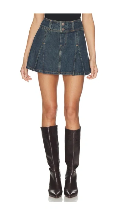 Levi's Inverted Pleat Mini Skirt In Blue