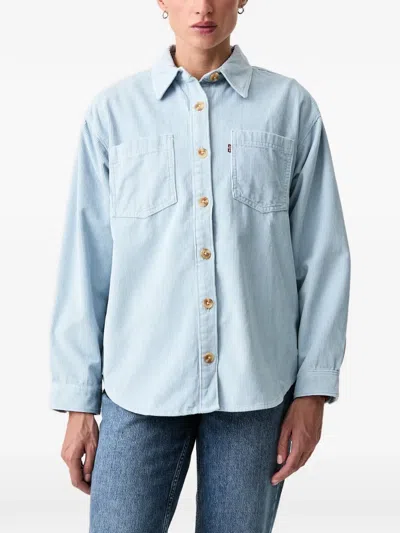Levi's Iris Corduroy-textured Chest-pocket Shirt In Blue