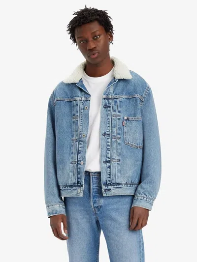 Levi's Jackets And Jackets Man Levis A4080 0004 - Lined Type Trucker Thats A Myth Lined In Blue