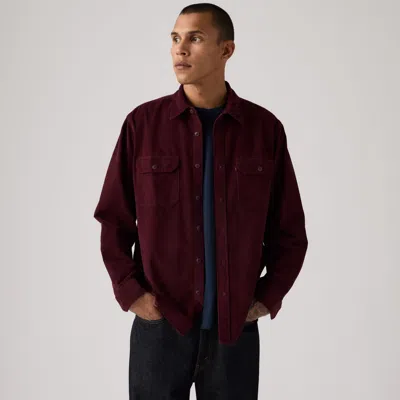 Levi's Jackson Corduroy Worker Overshirt In Red