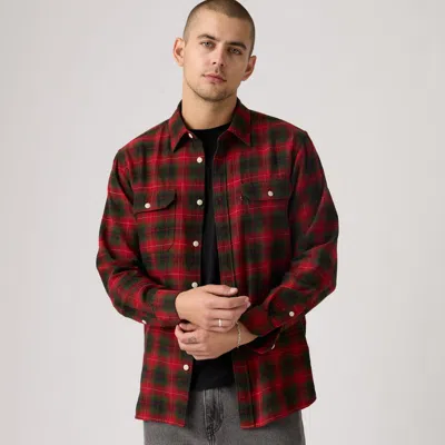 Levi's Jackson Worker Overshirt In Red