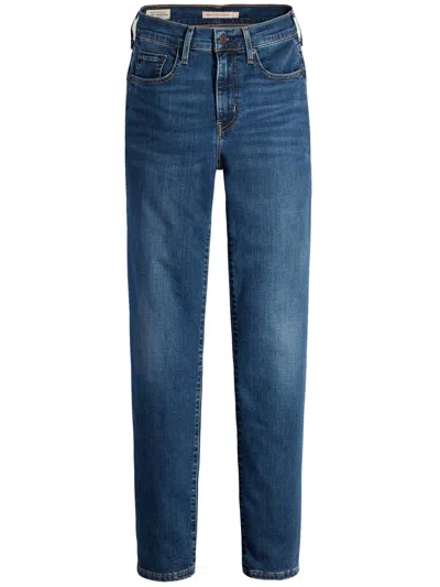Levi's High-waisted Straight Leg Jeans In Blue