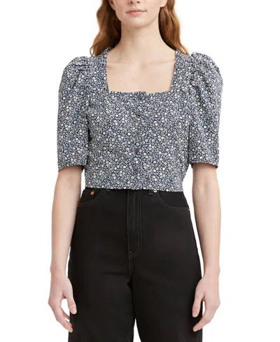 Levi's Joella Cotton Blouse In Nissa Floral Peacoat In Blue