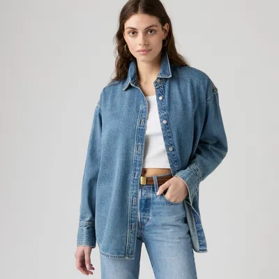 Levi's Jordan Lightweight Denim Shirt In Medium Wash / Losing My Mind Shirt