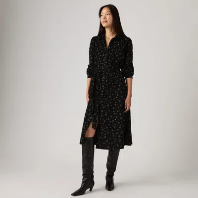 Levi's Journey Long Sleeve Corduroy Dress In Black