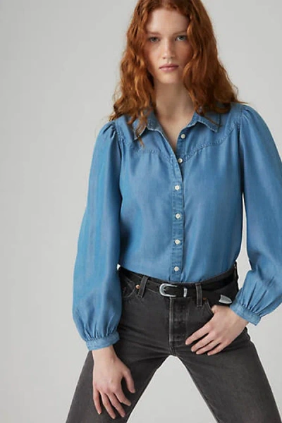 Levi's Journey Western Shirt In Blue